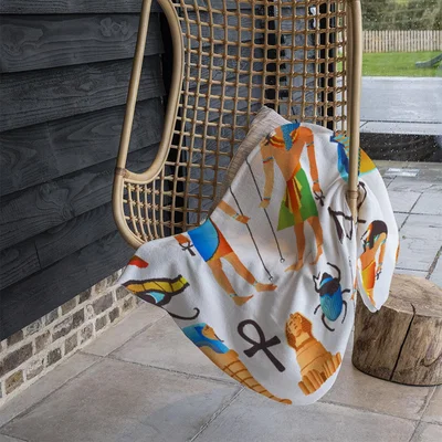 The Range Egyptian Mythological Signs Blanket - Orange