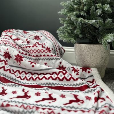 The Range Noel Reindeer Sherpa Fleece Throw - White