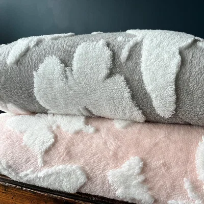 The Range Butterfly Sherpa Fleece Throw - Soft Pink