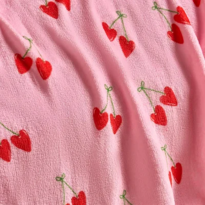 The Range OHS Cherry Print Ultra Soft Throw - Pink