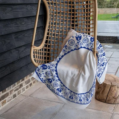 The Range Folk Art Blanket - Blue