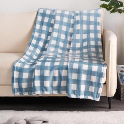 The Range Check Gingham Throw Blanket - Blue
