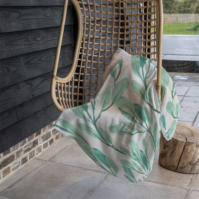 The Range Watercolor Botanical Blanket - Green