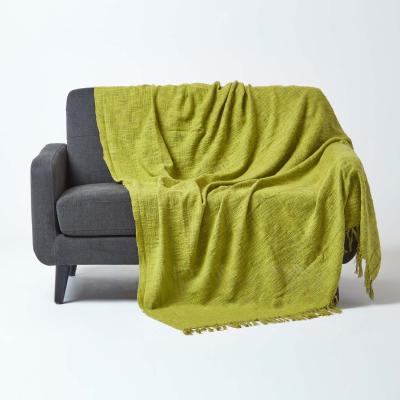The Range Nirvana Slub Cotton Lime Green Throw - Lime