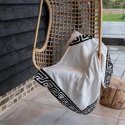 The Range Greek Traditional Meandor Blanket - Black