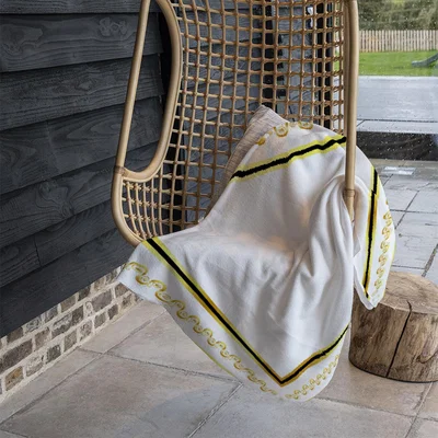 The Range Ancient Egyptian Gold Border Blanket - Gold