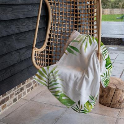 The Range Border Of Botanical Leaves Blanket - Green