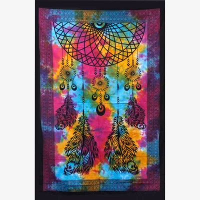 The Range Dreamcatcher Cotton Bedspread  Wall Hanging - Handmade Indian Decor - Multi