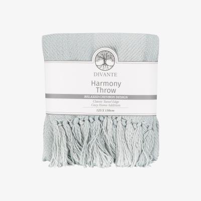 The Range Harmony Herringbone Duck Egg Throw - Duck Egg