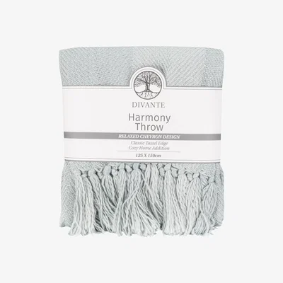 The Range Harmony Herringbone Duck Egg Throw - Duck Egg