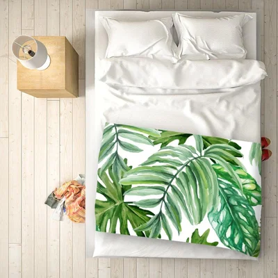 The Range Exotic Rainforest Leaves Blanket - Green