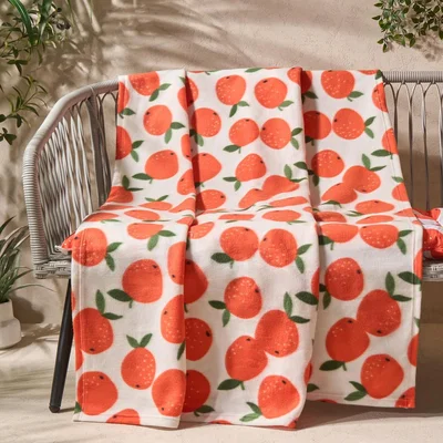 The Range Orange Print Fleece Throw - Orange