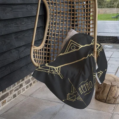 The Range Art Deco Retro Blanket - Black