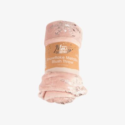 The Range Snowflake Metallic Blush Throw - Blush