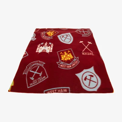 The Range West Ham United FC Fleece Blanket - Maroon/Blue/Yellow