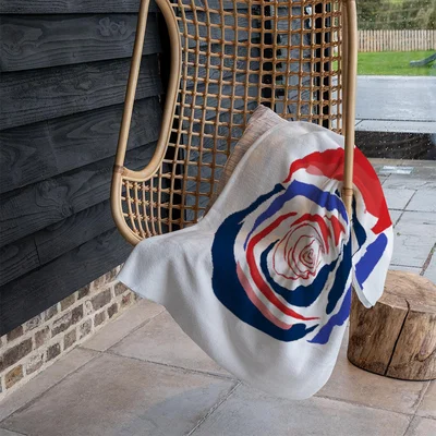 The Range Red  Blue Rose Blanket - Red