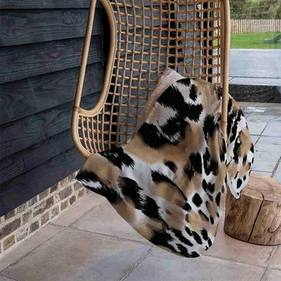 The Range Leopard Spots Print Blanket - Brown