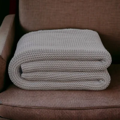 The Range Double Grey Knitted Throw