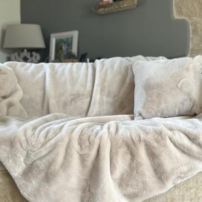 The Range Bunny Faux Fur Throw - Cream