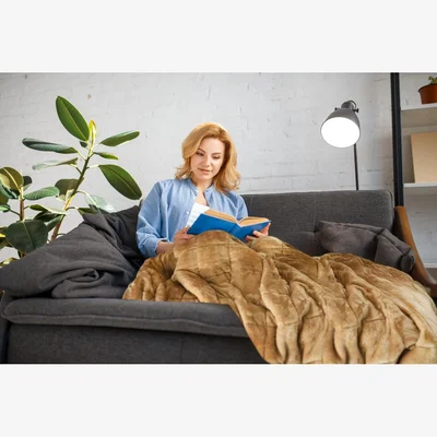 The Range Weighted Sherpa Blanket - Taupe / 150cm