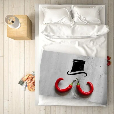 The Range Chilli Moustache Blanket - Red