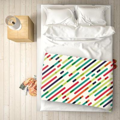The Range Coloured Diagonal Abstract Pattern Blanket - Green