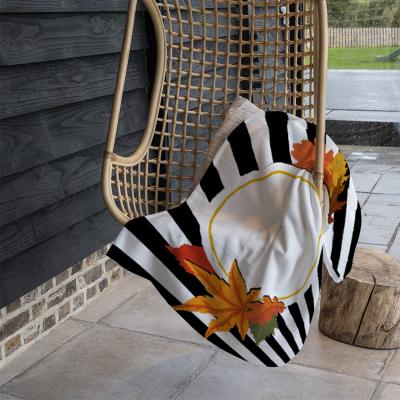 The Range Black Stripes Autumn Leaves Blanket - Orange