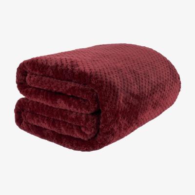 The Range Waffle Honeycomb Mink Throw - Wine / 200cm