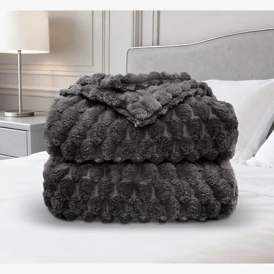 The Range Super Snug Chunky Popcorn Throw 150x200 - Charcoal