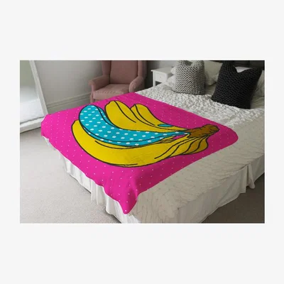 The Range Pop Art banana Designer Blanket - Pink