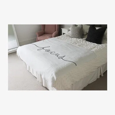 The Range Text Focus Designer Blanket - White