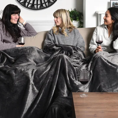 The Range Family Sized Throw - Charcoal