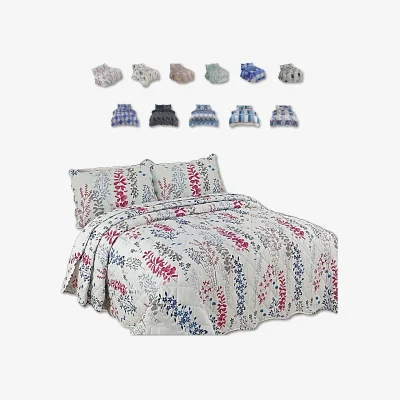 The Range Alexandra Petals Design Luxury Quilted Bedspread - Alexandra Petals  / Double