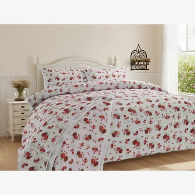 The Range Delicate Floral Printed Throw - Red
