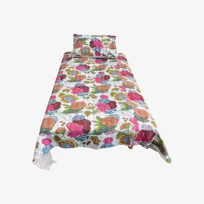 The Range Vintage Recycled Handmade Indian Bedspread Set Double - K59