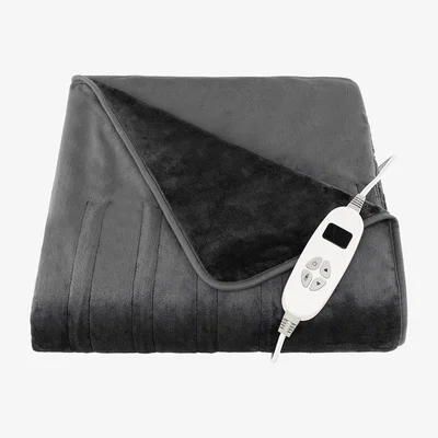 The Range 180cm Electric Heated Flannel Blanket Throw - Grey