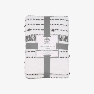 The Range Gaia Woven Stripe Throw - Grey