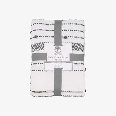 The Range Gaia Woven Stripe Throw - Grey