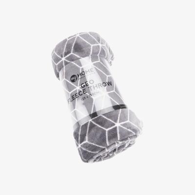 The Range Geometric Fleece Throw - Dark Grey