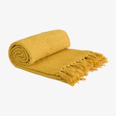 The Range Honeycomb Throw - Ochre / 178cm