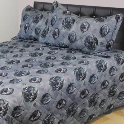 The Range Protector Of Magic Throw Over Bedspread Set Unicorns Dragons - Multi