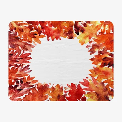 The Range Circled Autumn Leaves Blanket - Red