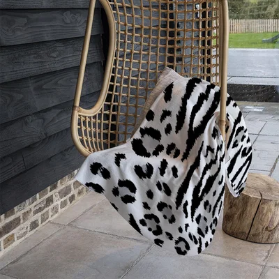 The Range Zebra  Leopard Print Blanket - Black