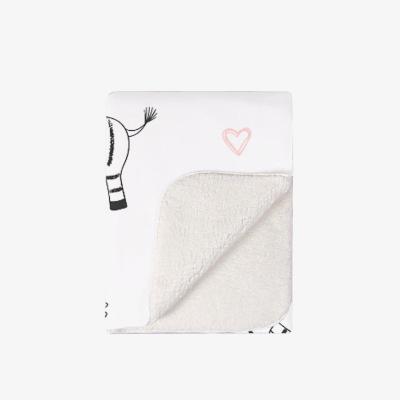 The Range Cute Hand Drawn Zebra Blanket - White
