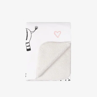 The Range Cute Hand Drawn Zebra Blanket - White