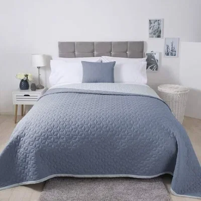 The Range Panama Quilted Bedspread - BM350 - Duck Egg/Storm