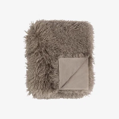 The Range Rowan Faux Fur Throw - Mocha