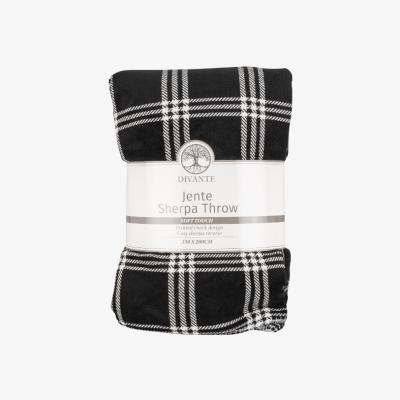 The Range Jente Check Sherpa Throw - Black