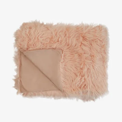 The Range Bosie Lamina Pink Faux Fur Throw - Pink