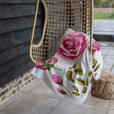 The Range Roses  Leaves Blanket - Pink